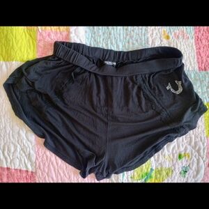 True Religion Black Athletic Shorts